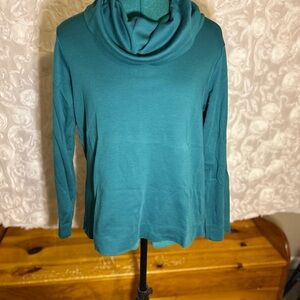 L.L. Bean Women's Turquoise Cowl Neck Sweater
